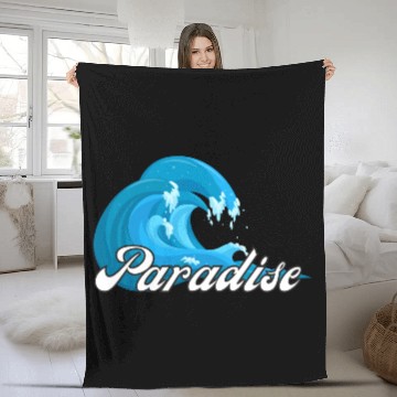 Discover Paradise green Fleece Blankets