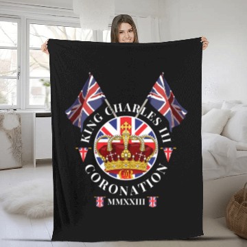 Discover King Charles Iii British Monarch Royal Coronation Fleece Blankets