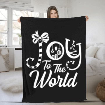 Discover Joy to the world aesthetic Fleece Blankets