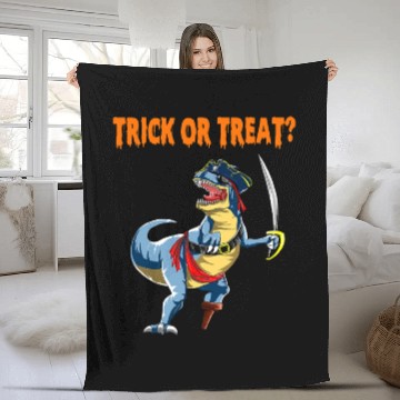 Discover Trick or Treat Halloween Dinosaur T rex Pirate Fleece Blankets