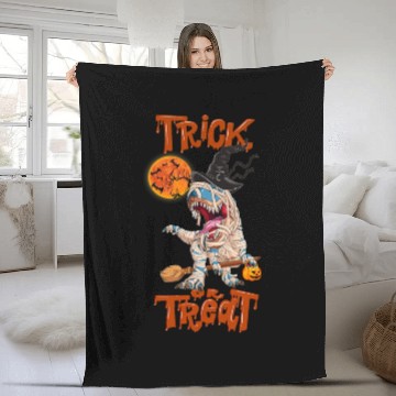 Discover Trick Or Treat Halloween Dinosaur T rex Mummy Fleece Blankets