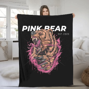 Discover Pink Bear Fleece Blankets