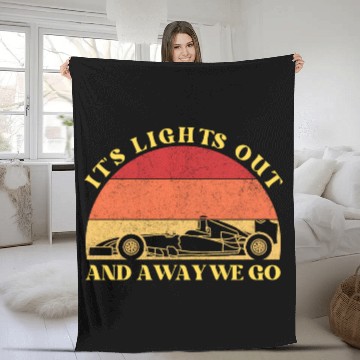 Discover Its Lights Out And Away We Go Retro Sunset Formula Fleece Blankets