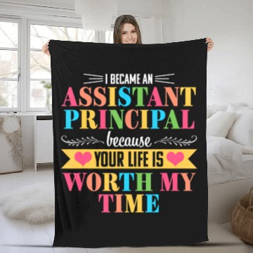 Discover Assistant Principal Cute Appreciation Back to Fleece Blankets