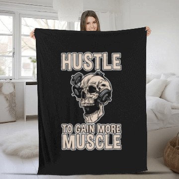 Discover Hustle To Gain More Muscle 2 Fleece Blankets