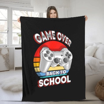 Discover Funny Game Over Teacher Student Controller Back Fleece Blankets