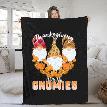 Discover Happy Fall Y'all Gnome Autumn Pumpkin Spice Fleece Blankets