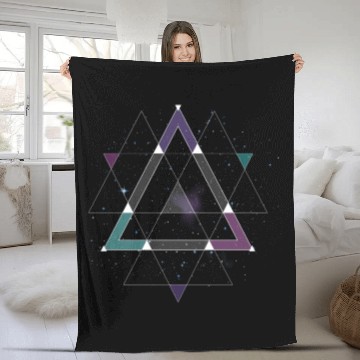 Discover Edm Techno Geometric Space Dance Rave Music Festiv Fleece Blankets
