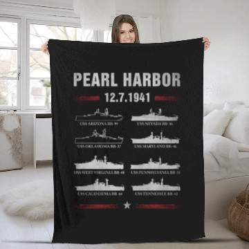 Discover Pearl Harbor Battleship Memorial Day December 7Th Fleece Blankets