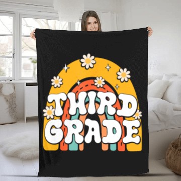 Discover 3rd Third Grade First Day School Back To School Fleece Blankets