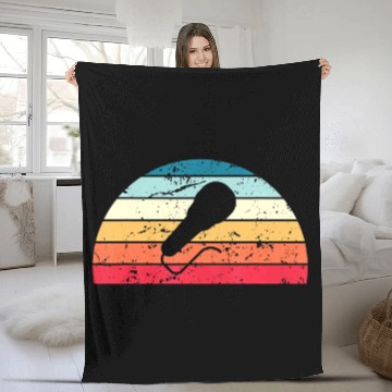 Discover Karaoke Sunset distressed Sunrise Fleece Blankets