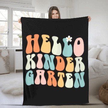 Discover Hello Kindergarten Teacher Team Back To School Fleece Blankets