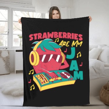 Discover Strawberries Are My Jam Strawberry Fleece Blankets