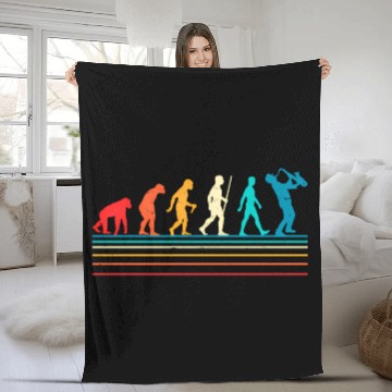 Discover Saxophone Retro Vintage Evolution Of Fleece Blankets