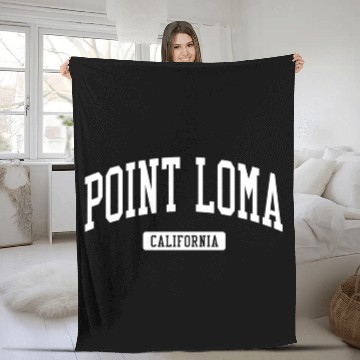 Discover Point Loma California Ca Vintage Athletic Sports Fleece Blankets