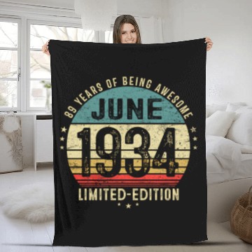 Discover 89 Year Old Vintage June 1934 89Th Wo Fleece Blankets