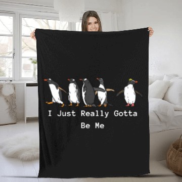 Discover Penguin I Just Really Gotta Be Me Fleece Blankets