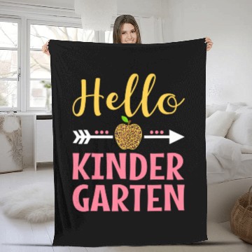 Discover Cute Hello Kindergarten Back to School Girls Fleece Blankets