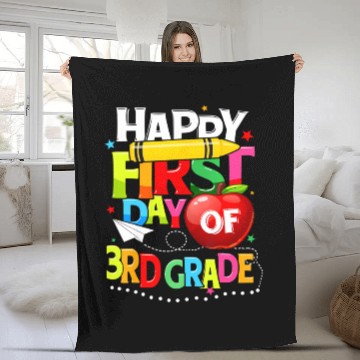 Discover Happy First Day Of 3rd grade teacher team Third Fleece Blankets