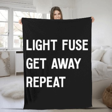Discover Fireworks Light Fuse Get Away Repeat Fleece Blankets