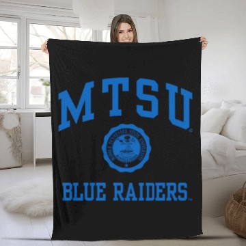 Discover Middle Tennessee State Blue Raiders Seal Logo Fleece Blankets