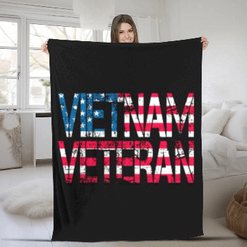 Discover Vietnam Veteran Us Flag Vietnam Vets Fleece Blankets