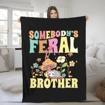 Discover Somebody's Feral Brother Wild Bro Opossum Groovy Fleece Blankets