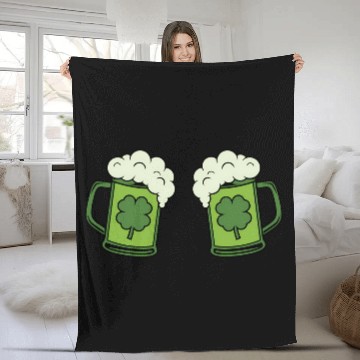 Discover Drinking Green Beer Boobs Shamrock Irish Patric Fleece Blankets