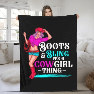 Discover Cow Boots And Bling It'S Cow Things Western Cory Fleece Blankets