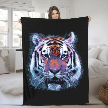 Discover Tiger Face Pop Fleece Blankets
