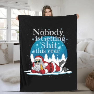 Discover Santa 2020 Claus Ugly Bad Santa Fleece Blankets