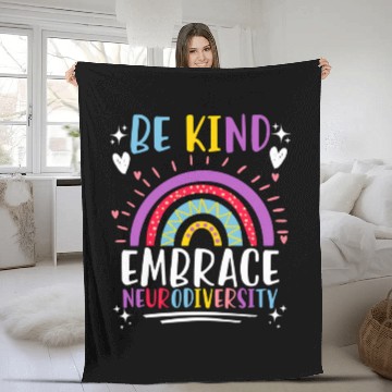 Discover Be Kind Embrace Neurodiversity Awareness Fleece Blankets