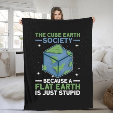 Discover The Cube Earth Society Earth Planet Space Lover Fleece Blankets