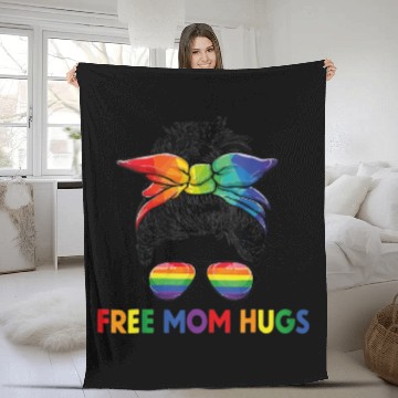 Discover Free Mom Hugs LGBT Pride Free Brother Hugs Fleece Blankets