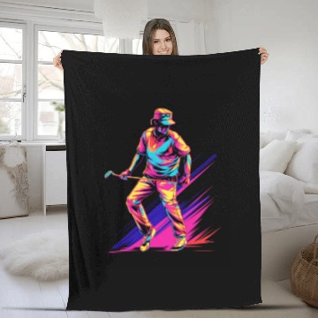 Discover Golfer Golf Player Golfing 80s 90s Retro Fleece Blankets