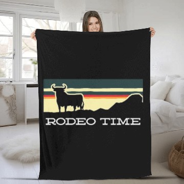 Discover Rodeo Time Cowboy Wild West Cow Horseman Ranch Fleece Blankets