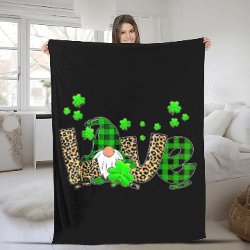 Discover Bleached Love St Patric Day Gnomes Shamrock For Fleece Blankets