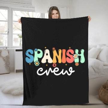 Discover Spanish Teacher Spanish Crew Back To School Fleece Blankets
