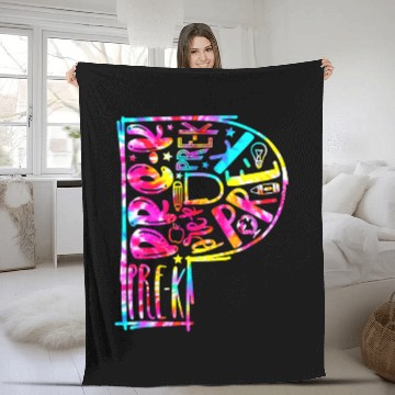 Discover Tie Dye Typography Pre K Student Teacher Back To Fleece Blankets