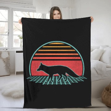 Discover Fox 80S Style Animal Fleece Blankets