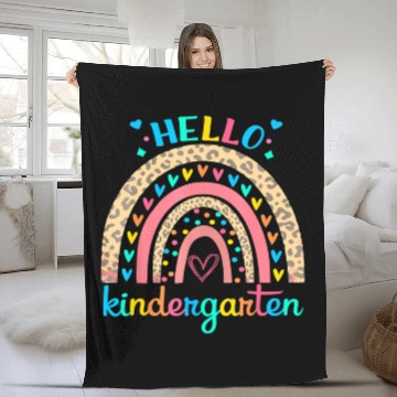 Discover Hello Kindergarten Rainbow Heart For Teachers Fleece Blankets