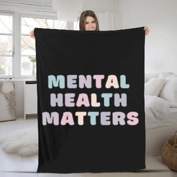 Discover Mental Health Matters | Quote Koni French Grey Fleece Blankets