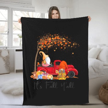 Discover It's Fall Y'all Girls Fall Vibes Autumn Leaves Fleece Blankets