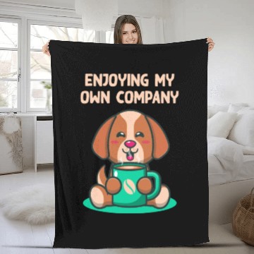 Discover Enjoying My Own Company Sarcastic Introvert Sarcas Fleece Blankets