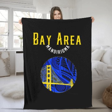 Discover San Francisco Bay Area Bridge Polynesian Warrior T Fleece Blankets