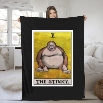 Discover Th Stinky Tarot Card Uh Oh Stinky Monkey Fleece Blankets