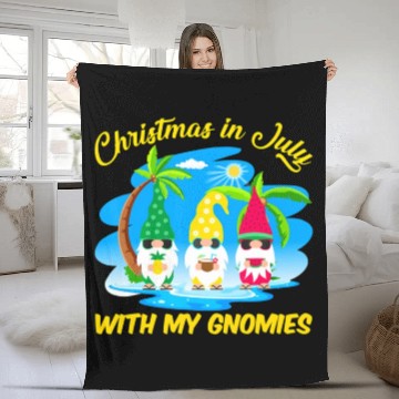 Discover Christmas In July With My Gnomies Beach Summer Fleece Blankets