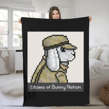 Discover Citizens of Bunny Nation NFT #53 Artwork Fleece Blankets