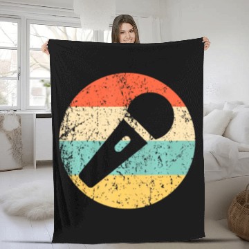 Discover Karaoke Singer Microphone Fleece Blankets