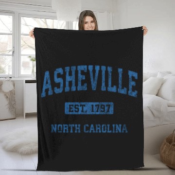 Discover Asheville North Carolina Athletic Sports Fleece Blankets